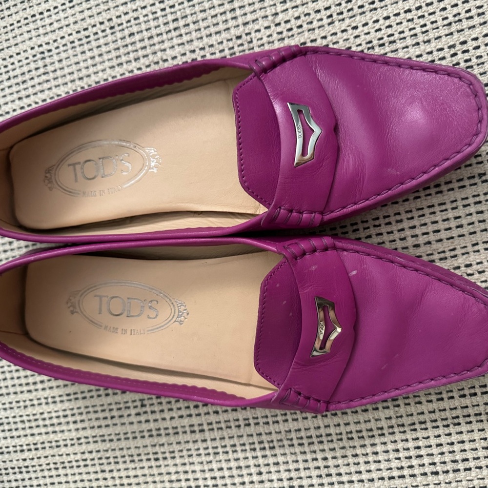 tods loafers hot pink size 38